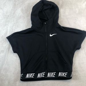 Nike Big Girl’s Short Sleeve Hoodie size Small Black